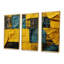Cube abstrait jaune et vert - Collages abstraits, art mural-2078366174-2078366172
