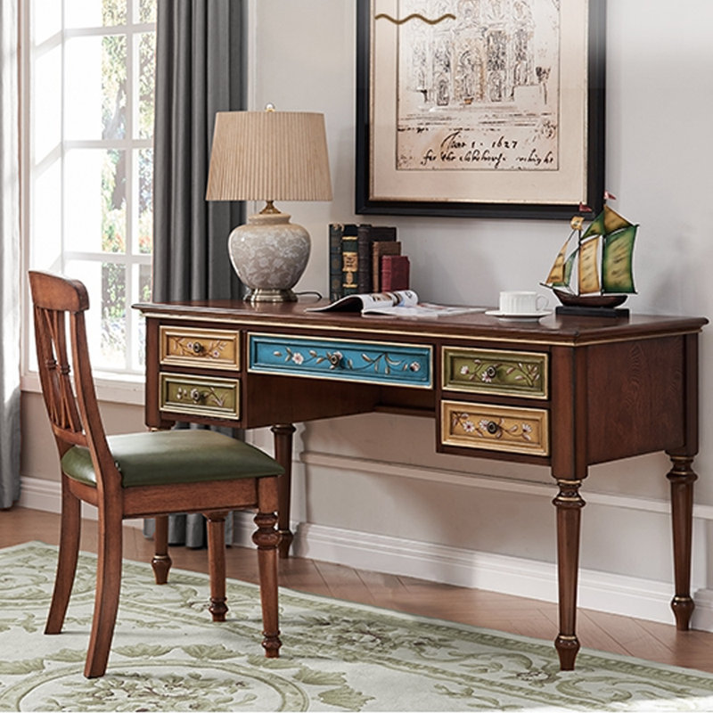 Kaneshiro Writing Desk Office Set with Chair