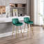 Ensemble de 2 tables de bar modernes, 20,47 po x 18,89 po, vert, pivotant, repose-pieds, coussin de siège rembourré