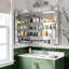 Armoire de salle de bain rectangulaire avec 2 portes-miroirs encastrées ou à fixation en surface