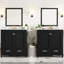 Élégante armoire de salle de bain 60 po, double meuble-lavabo, lavabo, intérieur spacieux - embellissez votre meuble-lavabo, armoire noire avec espace de rangement en céramique-1957519774