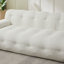 Canapés élégants en chenille, design minimaliste, blanc neige, centre de détente