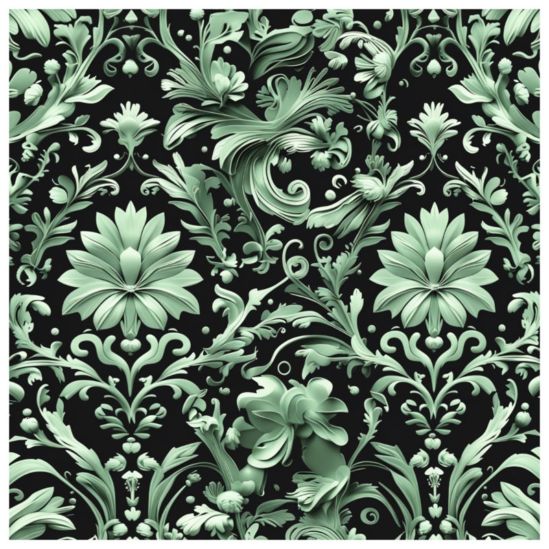 Floral Damask Pattern Blankets, 60in W x 80in H