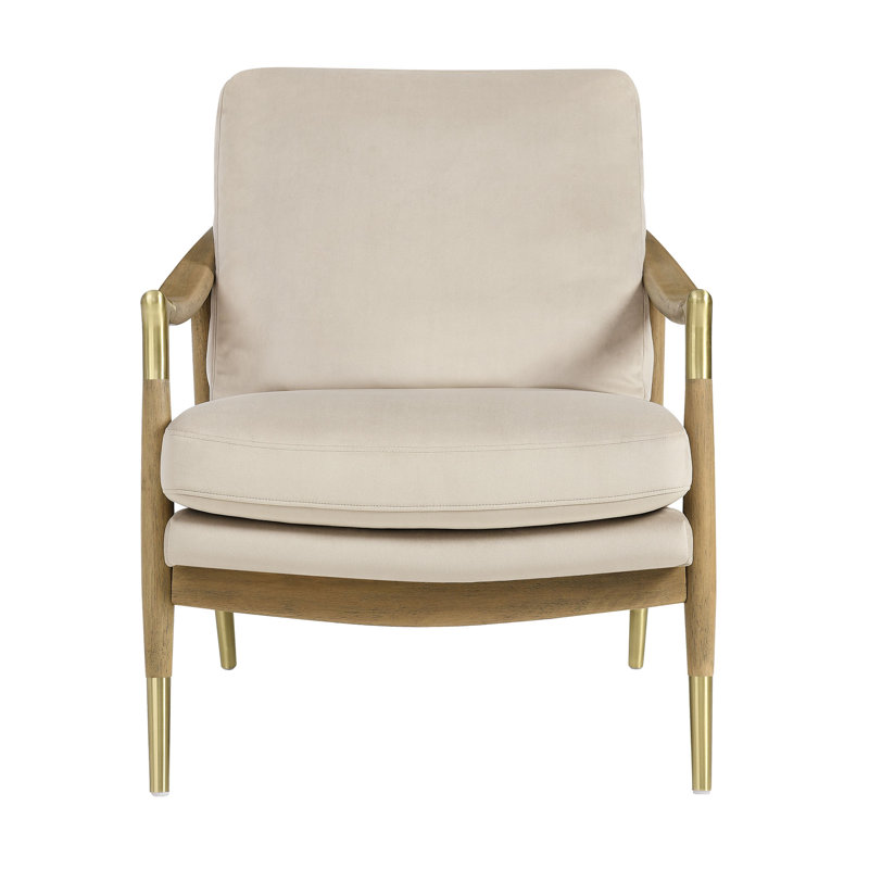 Langford Performance Velvet Accent Armchair, Almond Walnut Velvet