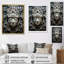Minimalisme, art indien, masque sur toile-409807841-409807837