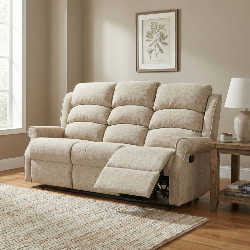 Constantino 3 Seater Reclining Sofa, Beige
