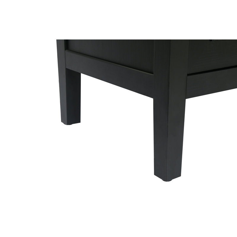 Armoire de rangement 4 portes avec tablette réglable et buffet pour vestibule en bois noir antique