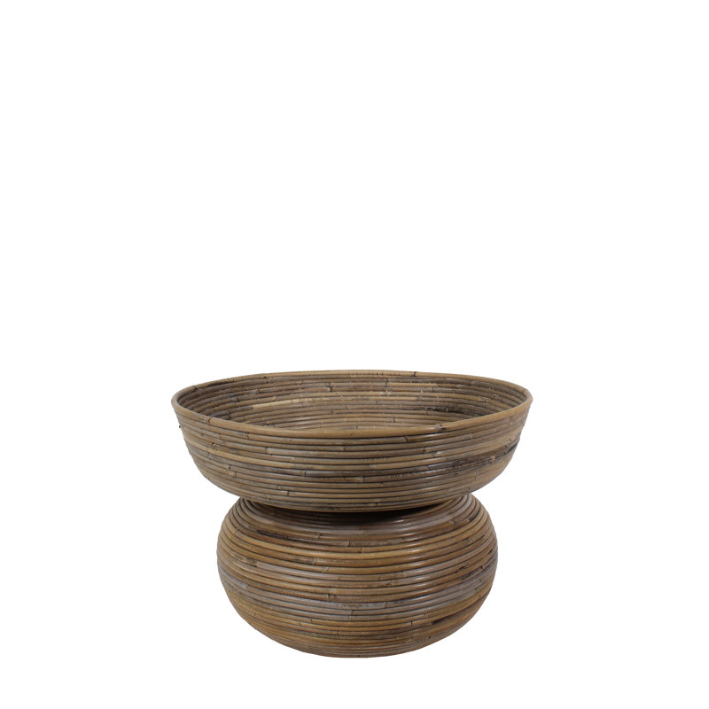 Quinn Round Rattan Vase, 15" H x 22" W x 22" D