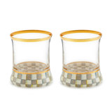 Sterling Check Tumbler Glass, Set of 2