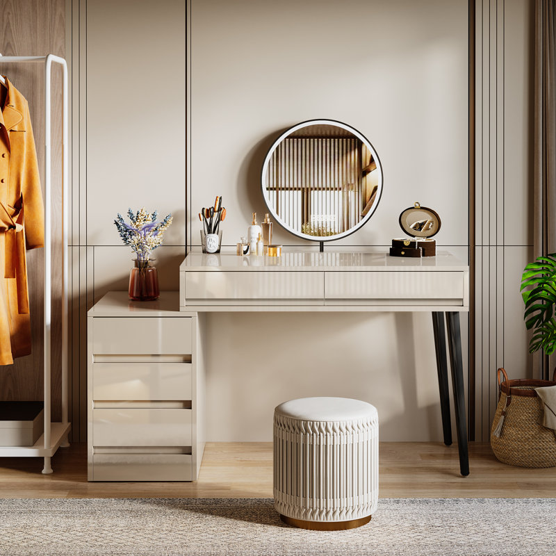 Reversible Vanity Desk with 5 Drawers (Without Mirror)