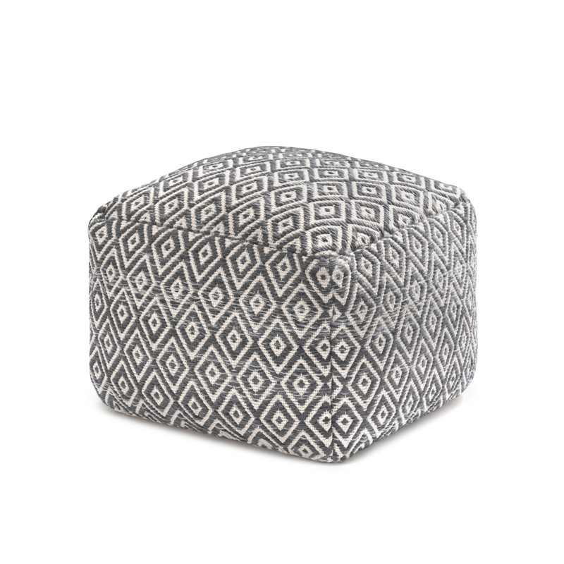Flintridge Upholstered Pouf, Charcoal