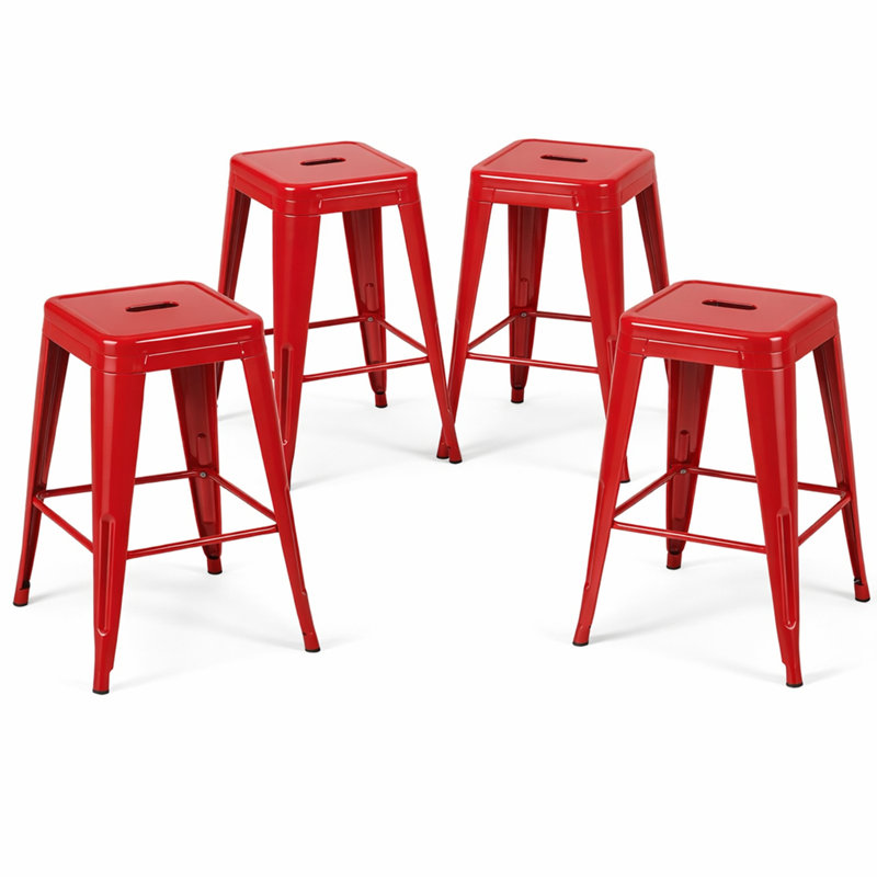 Tabouret de comptoir, 4, Rouge