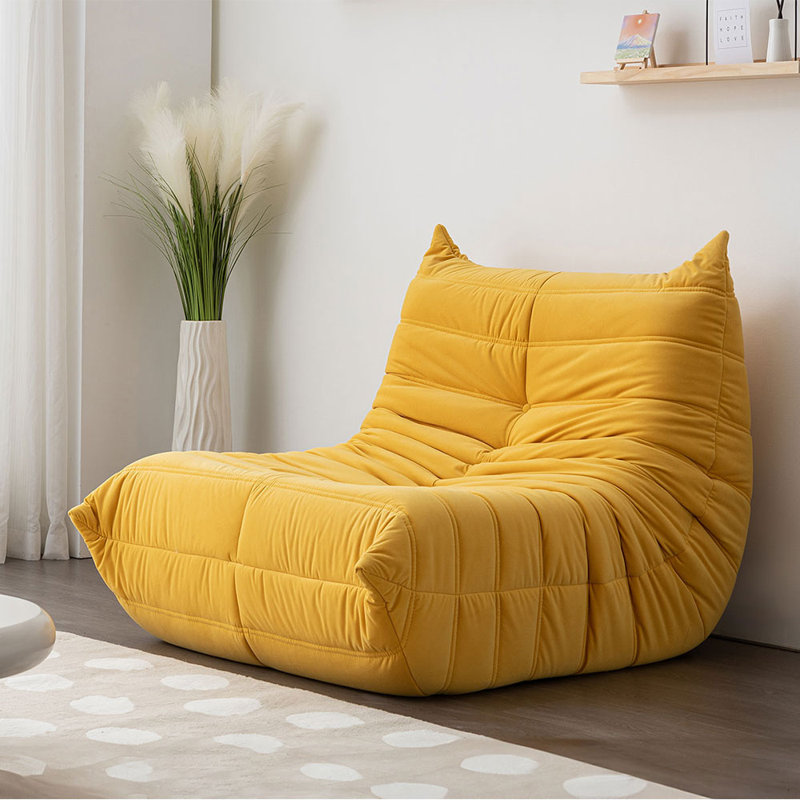Méridienne Cozy, Microfibre / microsuède jaune