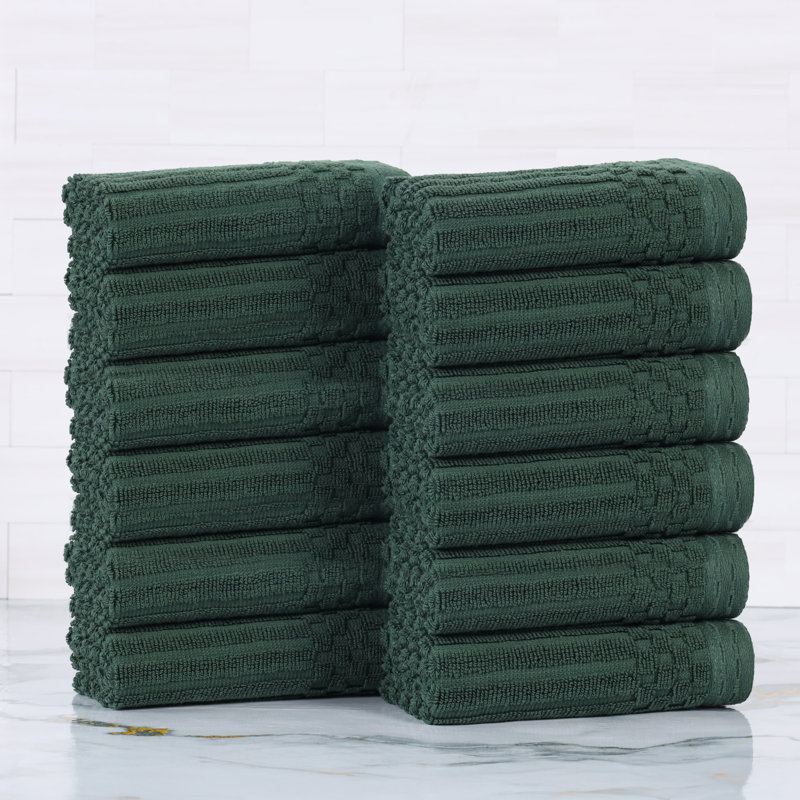 Ensemble de serviettes de bain Kaelea Soho, Paquet de 12 serviettes de toilette, Vert forêt