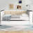 Wood Daybed With Storage Shelves Upholstered Backrest USB Ports And Trundle For Versatile Bedroom Use-1040123144