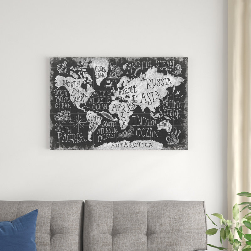 Mythical Map I, H 24 po x l 36 po x P 1,25 po
