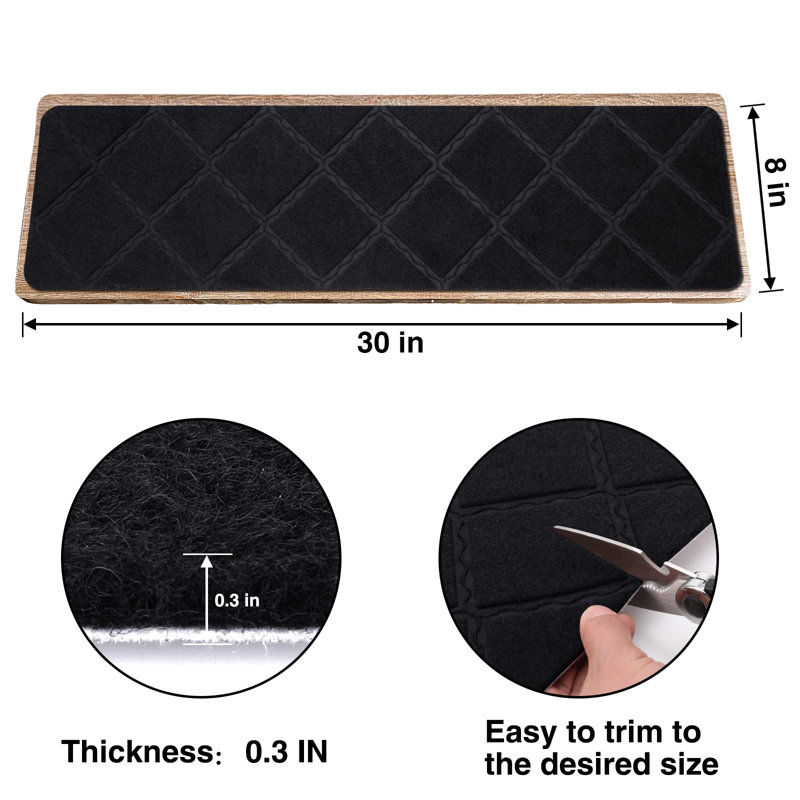 Tapis d'escalier pour tapis d'escalier en bois 15 pièces - 8 x 30 po Tapis d'escalier intérieur antidérapant, 15