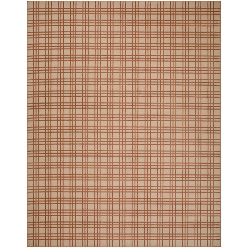 Tapis tissé à la machine Lottie de Jenni Yolo Home x Livabliss, Brun moyen / brun clair, Rectangle 9 pi x 12 pi