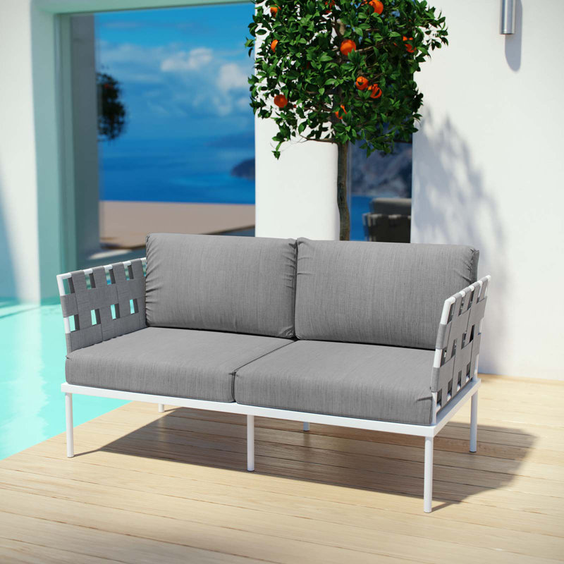 Causeuse d'extérieur en aluminium Harmony, Gris