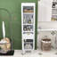 Grande armoire de rangement autoportante pour salle de bain avec tablettes réglables, conception anti-basculement et tiroir cannelé-489581115