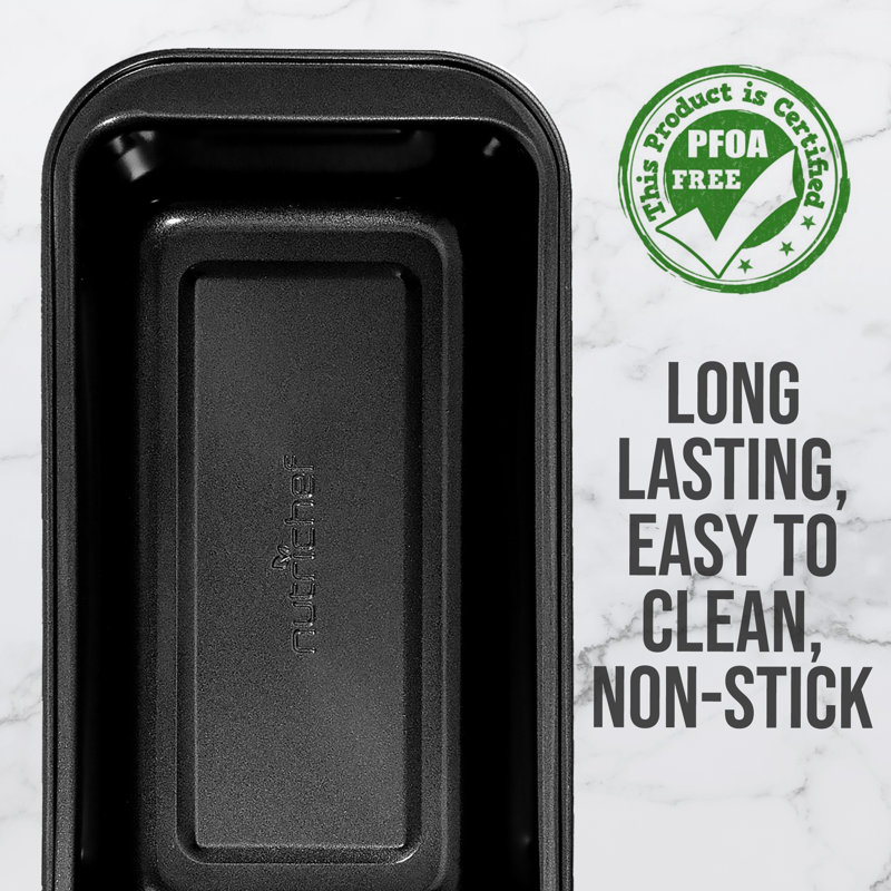 NutriChef Black Carbon Steel Non-Stick Loaf Pan