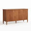 Buffet moderne du milieu du siècle de 150 cm avec 4 portes, d'appoint avec pieds en bois massif