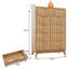 Commode 5 tiroirs cannelée à bords arrondis pour chambre à coucher
