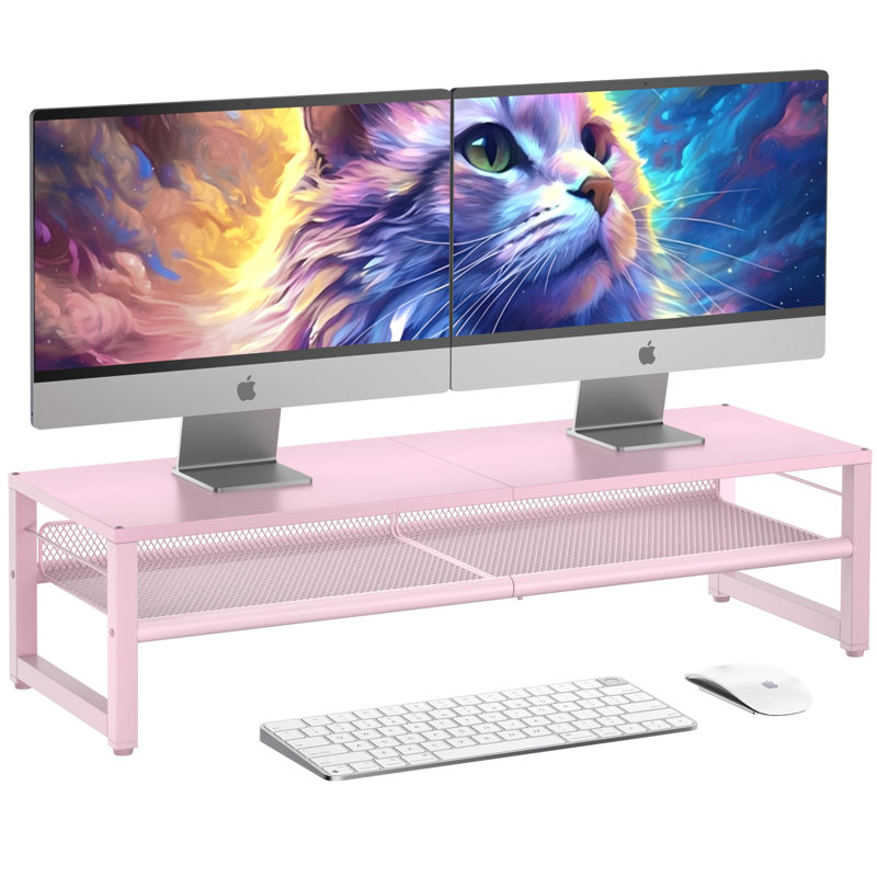 Desk Organizers And Accessories, Dual Monitor Stand Riser For Desk Organizer, Computer Stand Desk Accessories Workspace Desktop Organizer