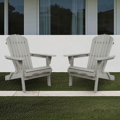 Ensemble de 2 chaises Adirondack pliantes en bois et en cèdre massif