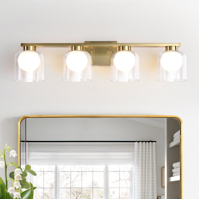 Éclairage pour meuble-lavabo à DEL réglable 4 lumières 28 "3CCT 3000K / 4000K / 5000K 28", 4, Laiton poli