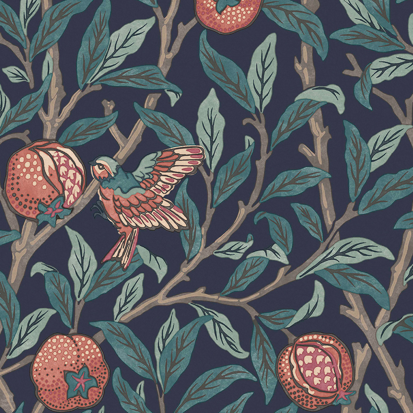 Nilda Floral Wallpaper, Navy Blue