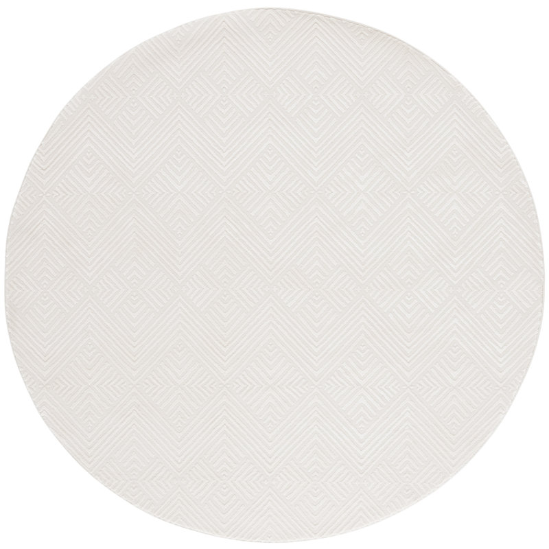 Lashad Performance Geometric Rug, Round 6'7"