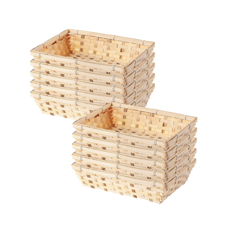 Bamboo Hamper Display Trays (Set of 10), 9" H x 20" W x 30" D
