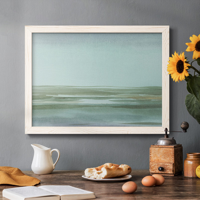 Aqua Reflections II, peinture sur toile encadrée, H 22 po x l 32 po x P 1,5 po, Blanc