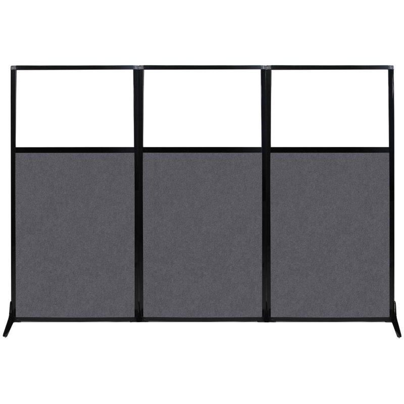 Paravent autoportant, H 70 po x l 99 po, Gris foncé