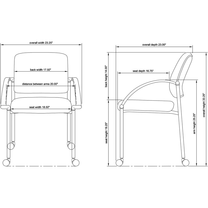 Stackable Waiting Room Chair with Metal Frame