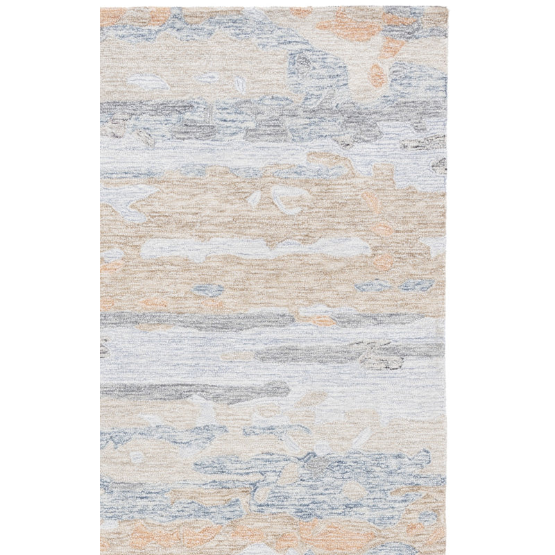 Ebony 176 Hand Tufted 80% Wool; 20% Cotton Abstract Rug, Square 6'