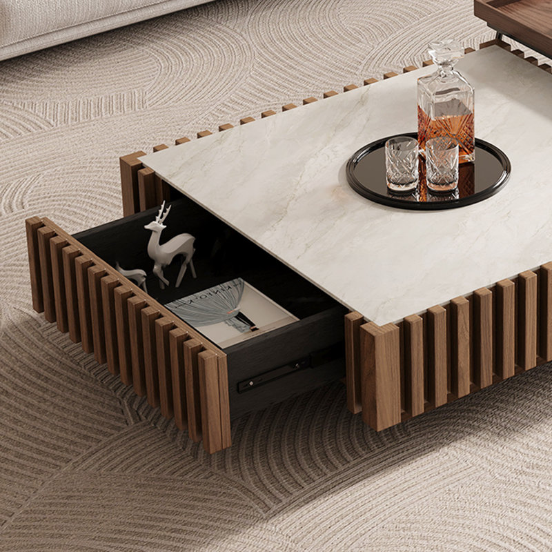 Table basse carrée en pierre supercristalline