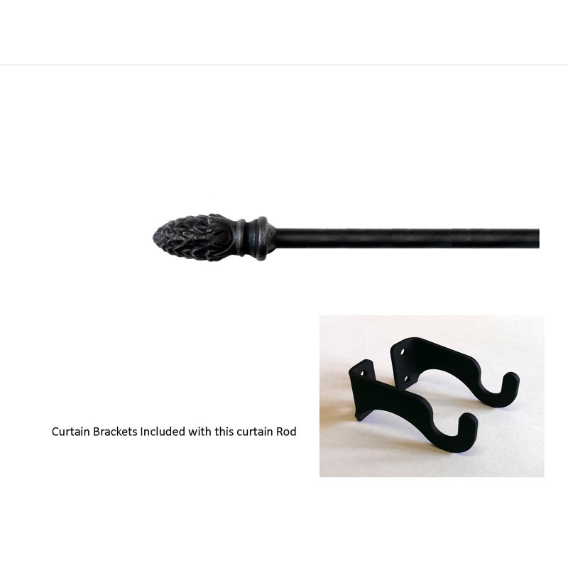 O'Meara Adjustable Single Curtain Rod, 21" - 35"
