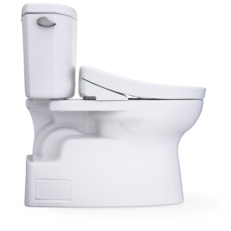 TOTO® WASHLET+® Vespin® II Two-Piece Elongated 1.28 GPF Toilet and WASHLET+® S5 Bidet Seat, Cotton White - MW4743446CEFG#01