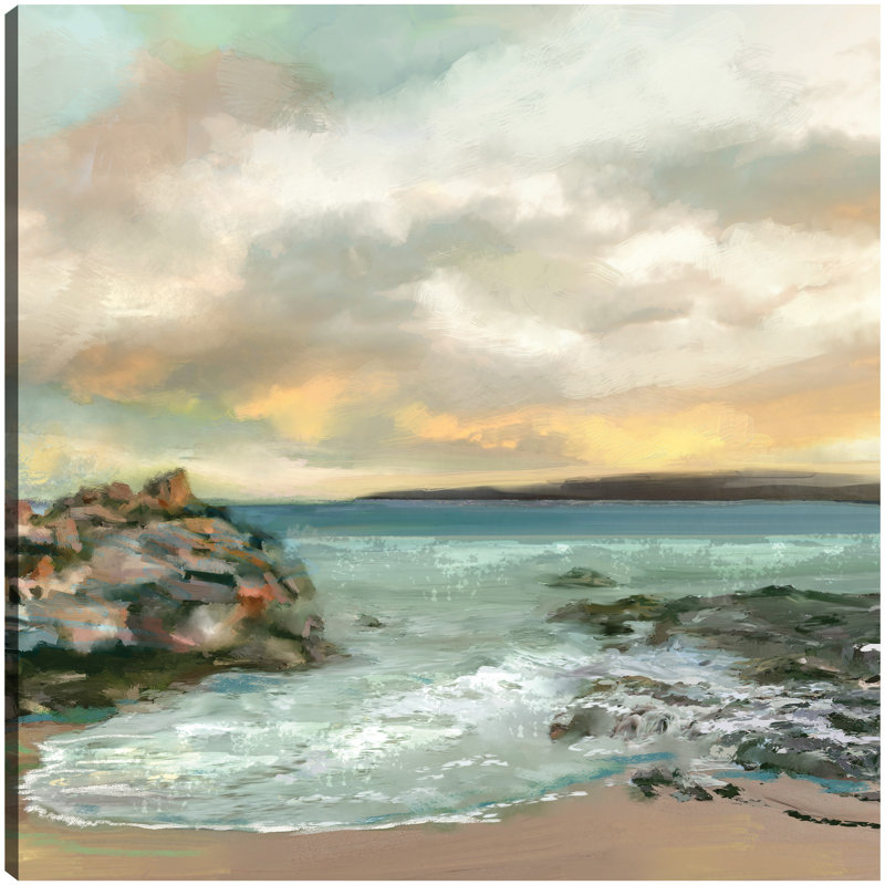 Secret Cove Coastal Canvas Art Print in 35" Square