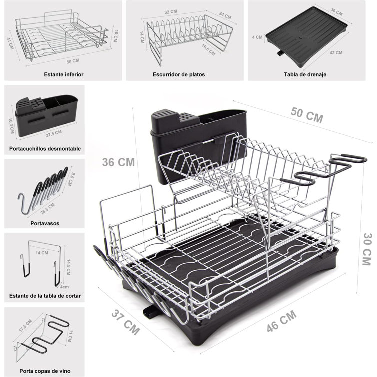 SONGMICS Dish Drainer with Utensil Knife Holder