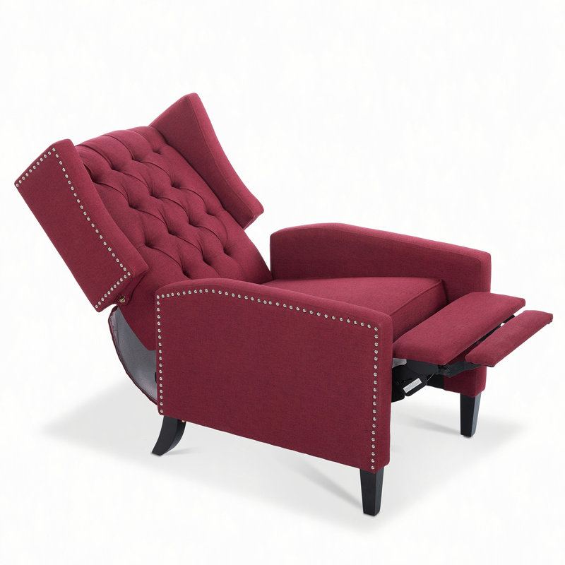 Fauteuil inclinable manuel de 27,16 po de large, Tissu rouge vin