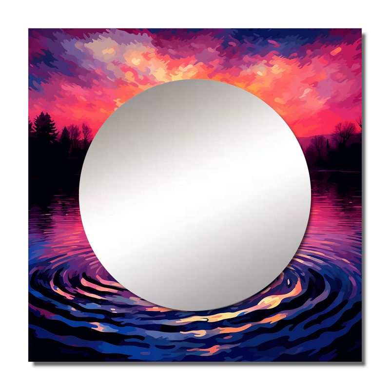 Khudari - grand miroir mural carré animaux Swans pour chambre à coucher, 23 po x 23 po
