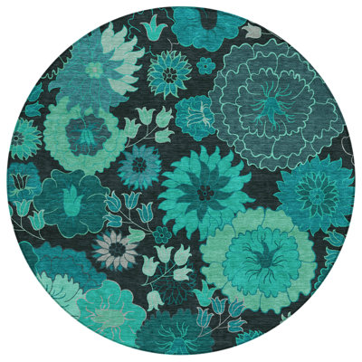 Machine Washable Indoor/Outdoor Chantille ACN2295 Floral Rug