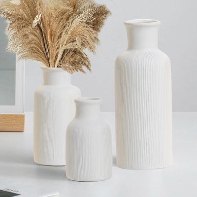 Ensemble de 3 vases décoratifs simples en céramique