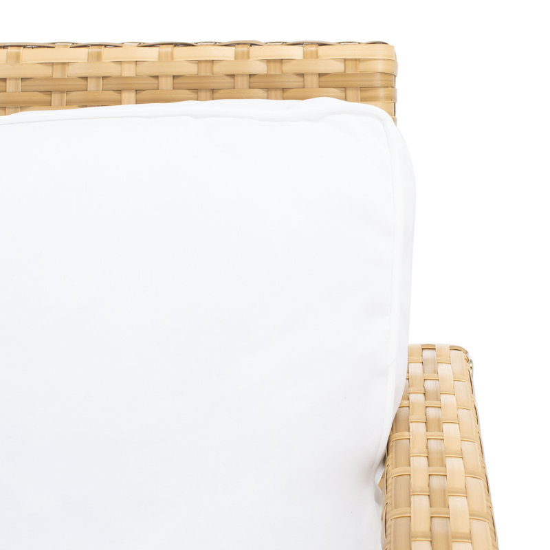 Ensemble de conversation à chaises multiples en rotin 4 pièces avec coussins Cabbar, Naturel