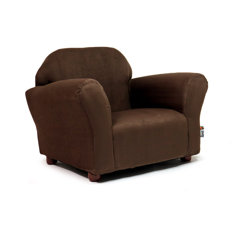 Fauteuil club Weybridge, microsuède rond, Brun