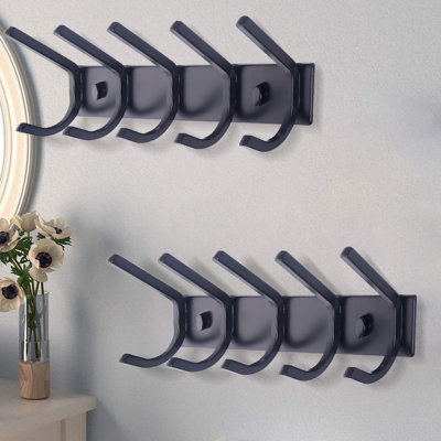 Wall Mounted Coat Hooks, Metal Hook Rack,Set Of 2