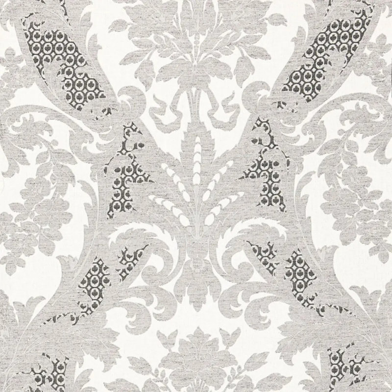 Toscana Linen Damask Fabric, Grisaille